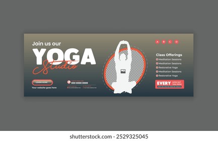 Yoga-Meditationsklasse Social Media Cover und Banner Template Design