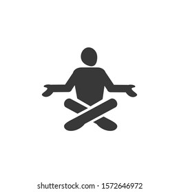 Yoga Meditation Exercise Stretching People Icon Sign Symbol Pictogram. Stock vector illustration isolated on white background.