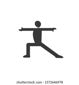 Yoga Meditation Exercise Stretching People Icon Sign Symbol Pictogram. Stock vector illustration isolated on white background.