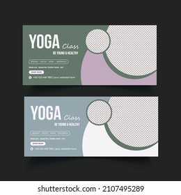 Yoga meditation fitness Facebook cover header banner template design