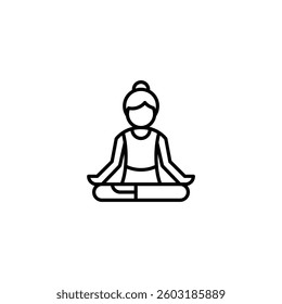 Yoga, meditation flat vector icon. Practice vector sign