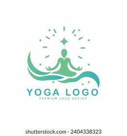 Yoga meditation health concept vector logo design template