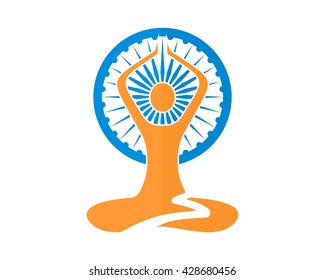 yoga meditation icon image vector 1