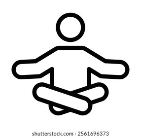 Yoga meditation icon in line style vector illustration. Editable stroke.