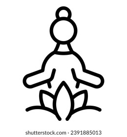 Yoga meditation icon outline vector. Female girl. Happy meditate