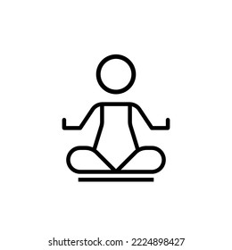 Yoga und Meditation Symbol Vektorset. Schwarz-Weiß-Relax-Symbol. Lotus-Position.