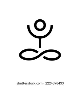 Yoga and meditation Icon vector set. Black and White Relax symbol. Lotus position.