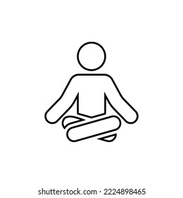 Yoga and meditation Icon vector set. Black and White Relax symbol. Lotus position.