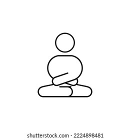 Yoga and meditation Icon vector set. Black and White Relax symbol. Lotus position.
