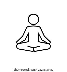 Yoga and meditation Icon vector set. Black and White Relax symbol. Lotus position.