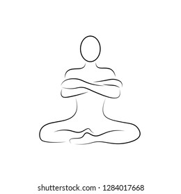 Yoga Meditation Line Art Stock Vector (Royalty Free) 1284017668 ...