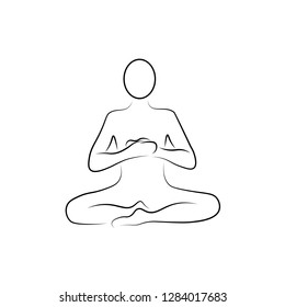 Yoga and Meditation (line art)