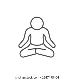 Icono de esquema de línea de yoga o meditación