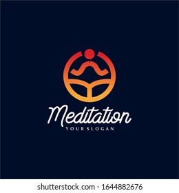 Yoga Meditation Logo Design Vector