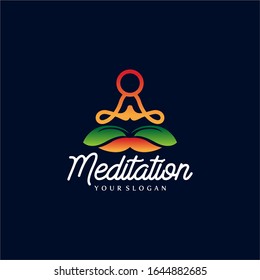 Yoga Meditation Logo Design Vector