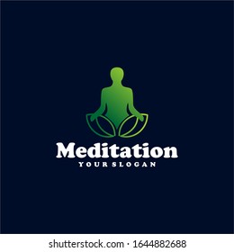 Vector de diseño del logotipo de mediación del yoga