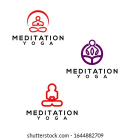 Vector de diseño del logotipo de mediación del yoga
