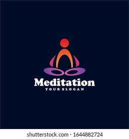 Vector de diseño del logotipo de mediación del yoga