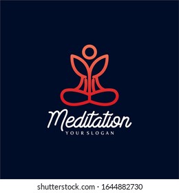 Yoga Meditation Logo Design Vector