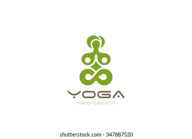 Yoga meditation Logo design vector template.
Healthy lifestyle Logotype concept icon.