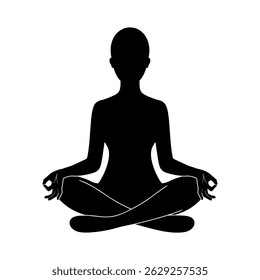 Yoga. Meditation or meditate flat vector icon. Lotus position simple pictogram. Yoga pose logo illustration. Yoga Fitness Icon. logo on white background