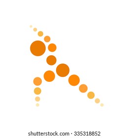 Yoga meditation pose, vector illustration isolated on white