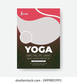 Yoga or meditation print flyer or poster template design