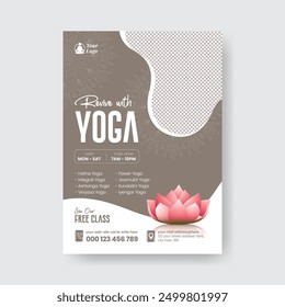 Yoga or meditation print flyer or poster template design