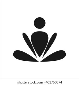 Yoga meditation relax simple icon on white background