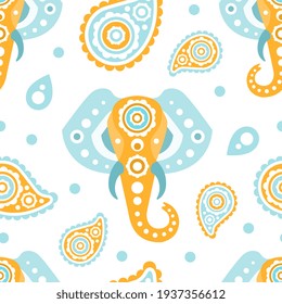 Yoga and Meditation Seamless Pattern, Spa Center, Traditional Medicine, Spiritual Practice Endless Repeating Print Can be Used for Background, Wallpaper, Textile, Packaging Vector Illustration