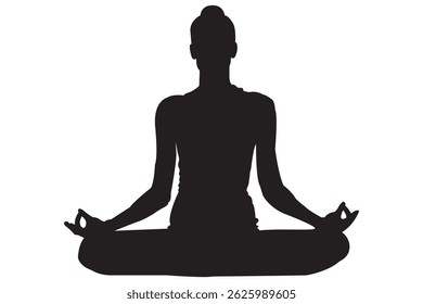 Yoga Meditation Silhouette, Yoga Poses Silhouette, Lotus pose Yoga silhouette  .  Yoga meditation black silhouette, meditation . eps 10 