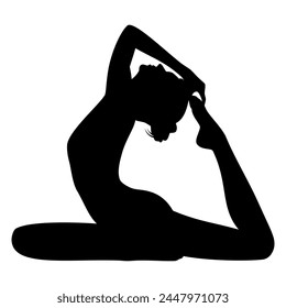 Yoga meditation silhouette. Vector image