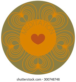 Yoga and meditation symbol.