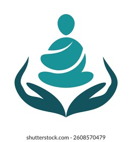 Yoga meditation symbol vector art design illustration
