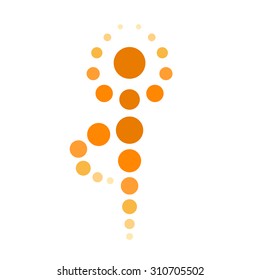 Yoga meditation Tree pose, vector illustration