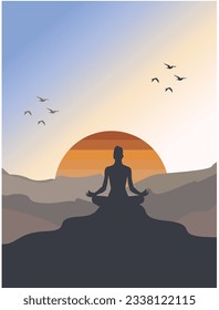 Yoga Meditation Vector Illustrator Design