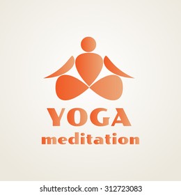 Yoga and meditation.  Vector logo for the spa center, yoga center, yoga studio. 