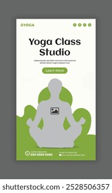 Yoga and meditation web vertical banner design template
Morning yoga and fitness class social media story design