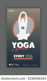 Yoga and meditation web vertical banner design template
Morning yoga and fitness class social media story design