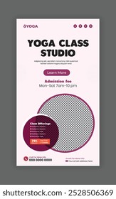 Yoga and meditation web vertical banner design template
Morning yoga and fitness class social media story design