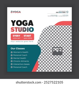 Yoga, meditation, and wellness banner design template  for social media post