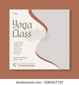 Yoga, meditation, wellness banner for social media post, ads template promotional yoga and meditation advertising template