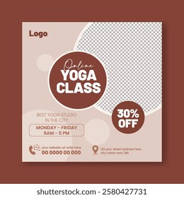 Yoga, meditation, wellness banner for social media post, ads template promotional yoga and meditation advertising template