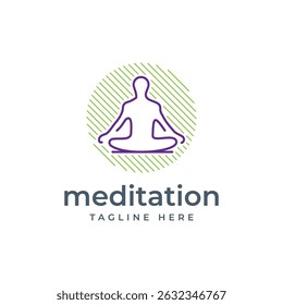 yoga meditation wellness relaxation fitness mental health logo design modern minimal concept 