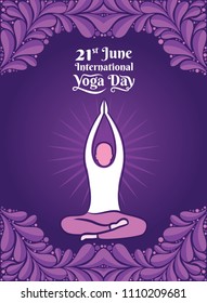 yoga men practice lotus pose, International yoga day celebrate 21 june concept design