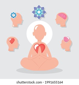 yoga and mindfulness illustration design