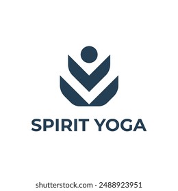Yoga minimalist logo with text, vector logo for branding.