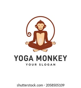 Yoga monkey - logo vector designs template
