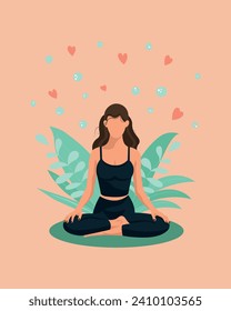 Yoga motive illustration sport and healthy