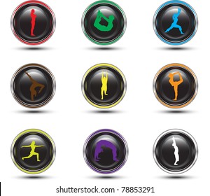 yoga moves on each button